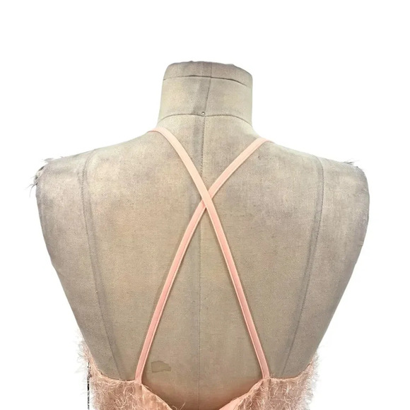 About Us Revolve Natalie Mini Dress Textured‎ Plunge Neck Pink Size Medium - Picture 9 of 15